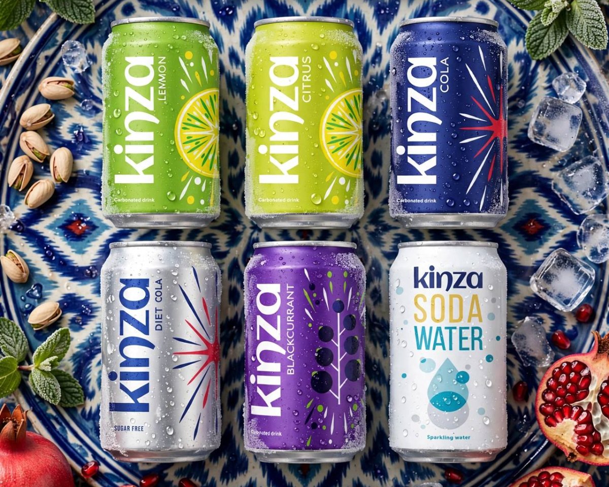 Kinza flavour line-up on an Uzbek ceramic plate